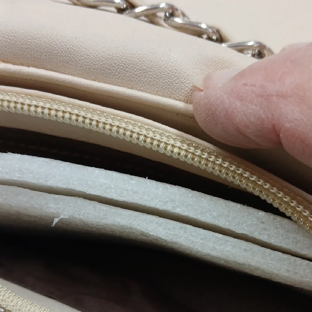 Beige Quilted Crossbody Bag - Picture 7 of 10
